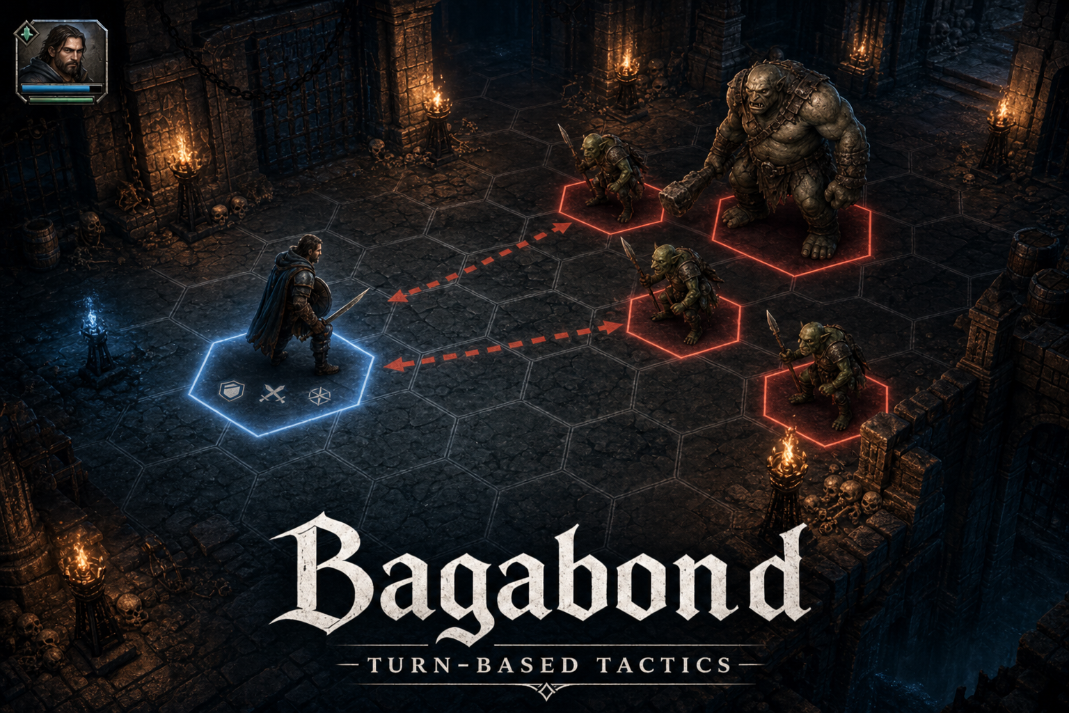 Bagabond — Turn-based hex-grid tactical combat in a dungeon